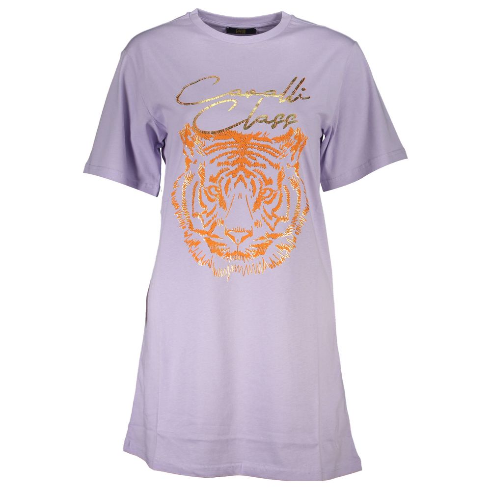 Cavalli Class Purple Cotton Women Top-Cavalli Class-L-Urbanheer