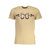 Cavalli Class Beige Cotton T-Shirt-Cavalli Class-L-Urbanheer