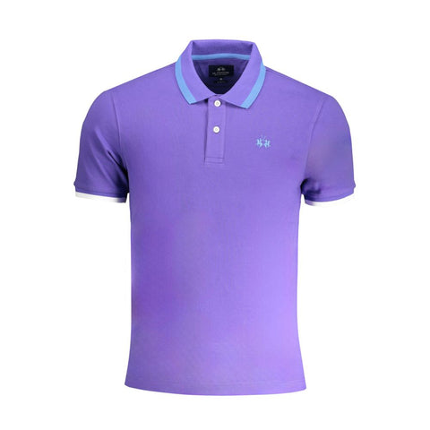 La Martina Purple Cotton Polo Shirt-La Martina-XXL-Urbanheer