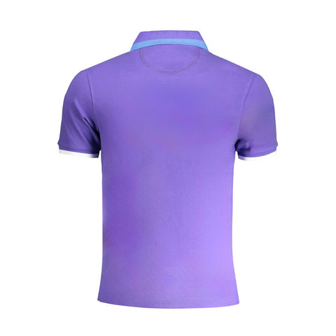 La Martina Purple Cotton Polo Shirt-La Martina-XXL-Urbanheer