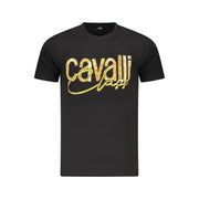 Cavalli Class Black Cotton Men T-Shirt-Cavalli Class-M-Urbanheer