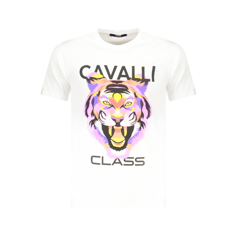 Cavalli Class White Cotton Men T-Shirt-Cavalli Class-M-Urbanheer