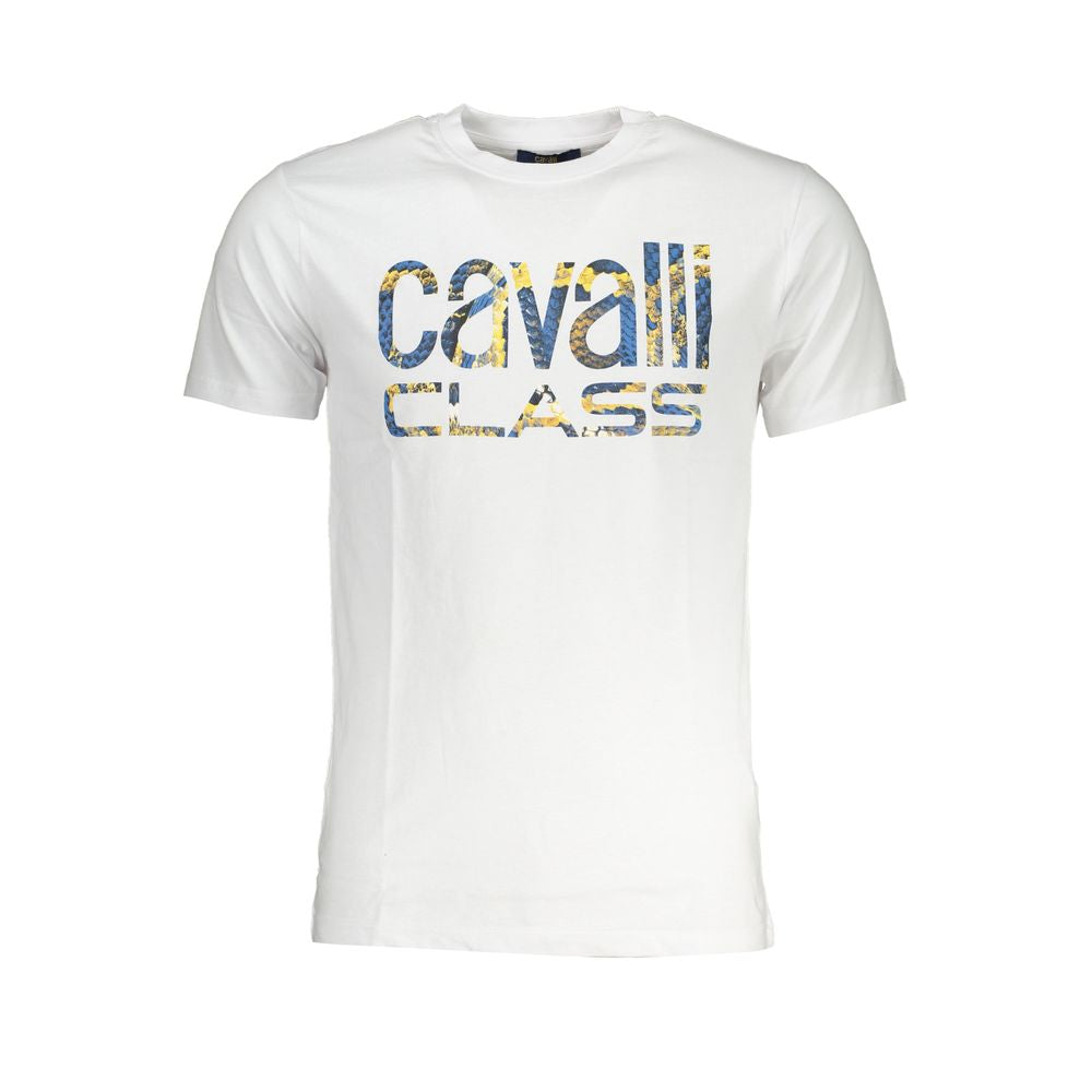 Cavalli Class White Cotton T-Shirt-Cavalli Class-XL-Urbanheer