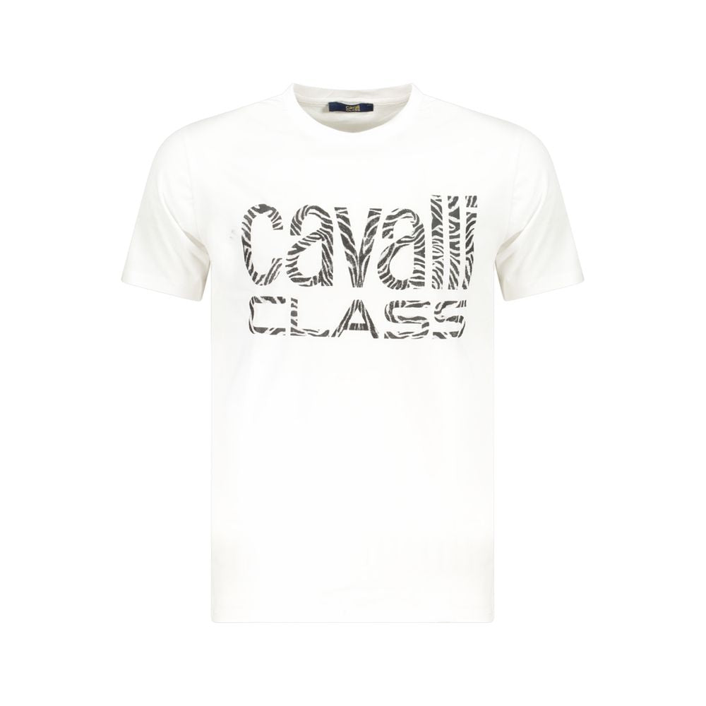 Cavalli Class White Cotton Men T-Shirt-Cavalli Class-M-Urbanheer