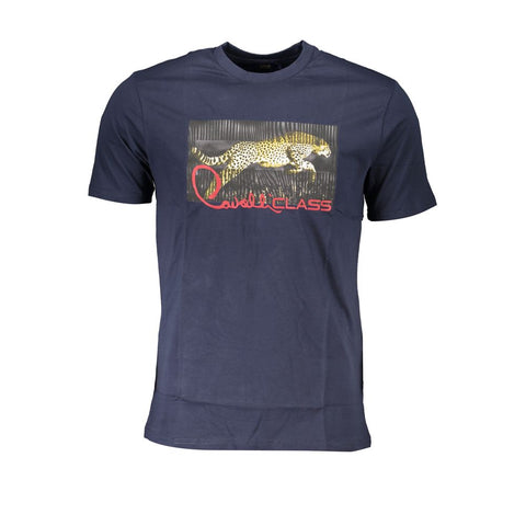 Cavalli Class Blue Cotton T-Shirt-Cavalli Class-L-Urbanheer