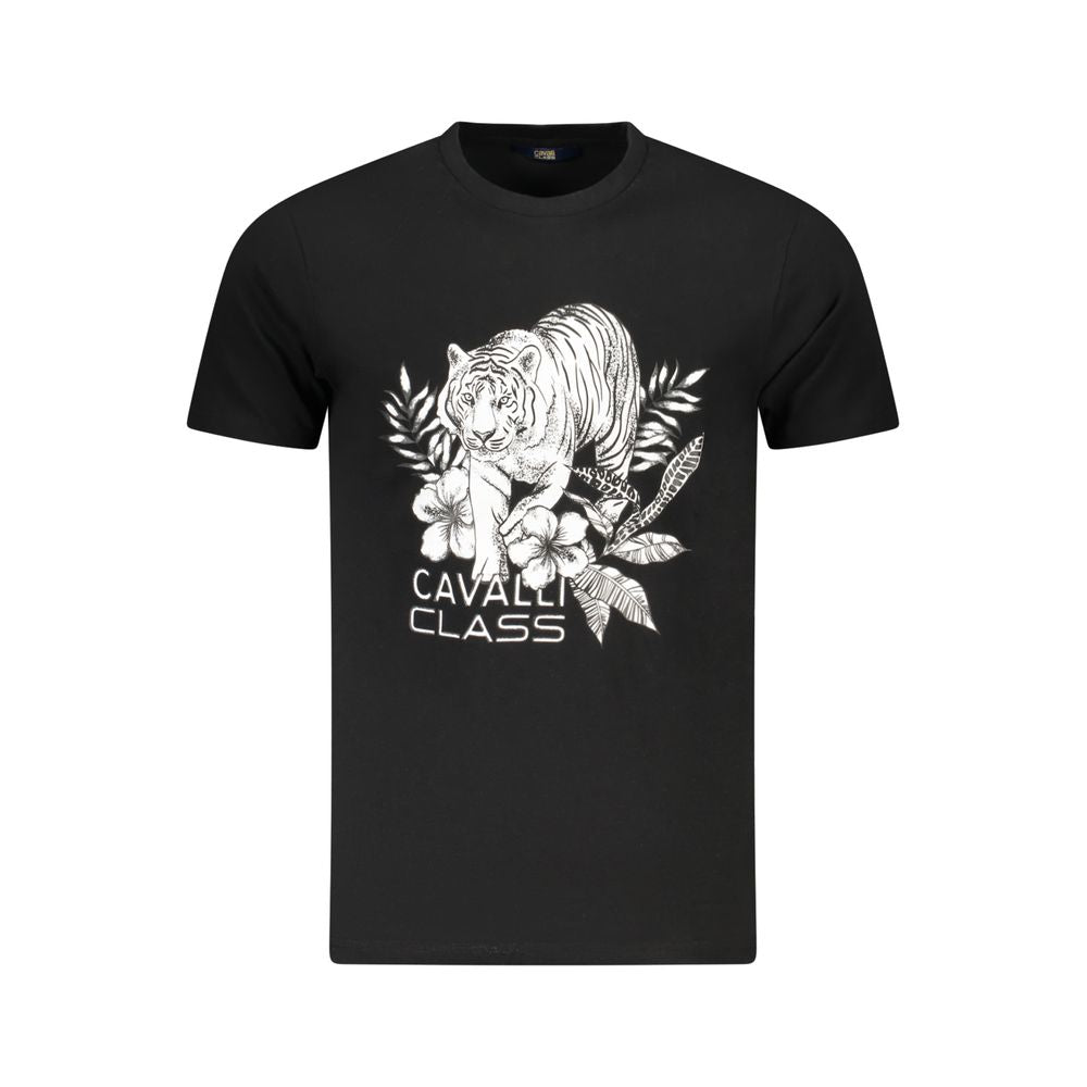 Cavalli Class Black Cotton Men T-Shirt-Cavalli Class-M-Urbanheer