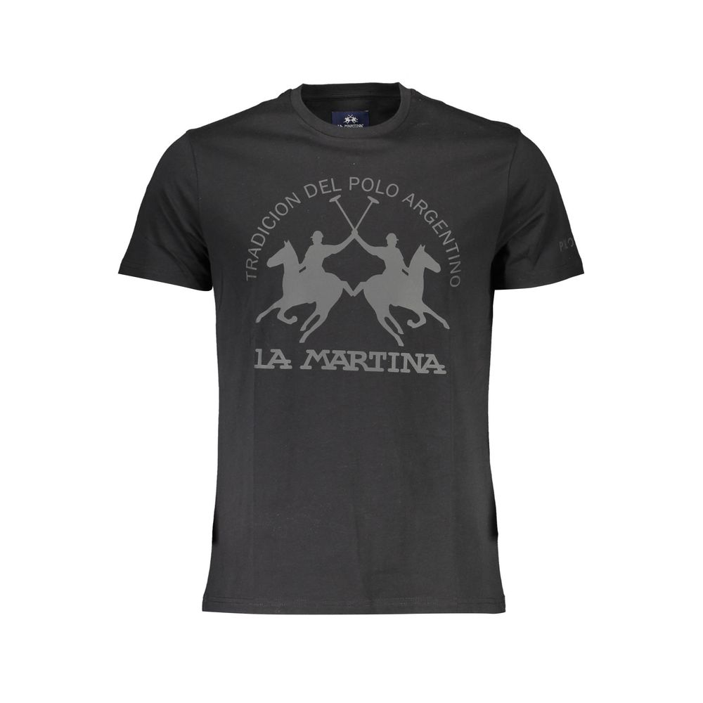 La Martina Black Cotton Men T-Shirt-La Martina-M-Urbanheer