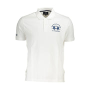 La Martina White Cotton Men Polo Shirt-La Martina-M-Urbanheer