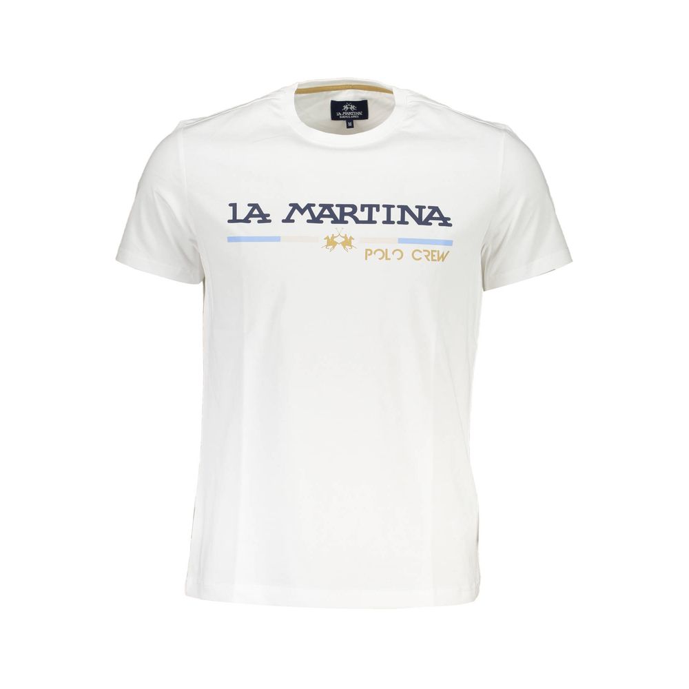 La Martina White Cotton Men T-Shirt-La Martina-XL-Urbanheer