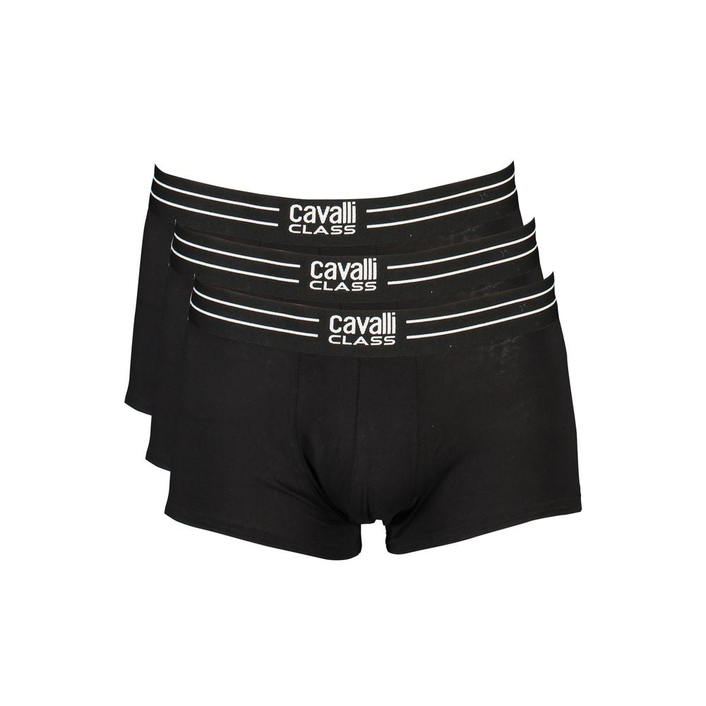 Cavalli Class Black Cotton Underwear-Cavalli Class-S-Urbanheer