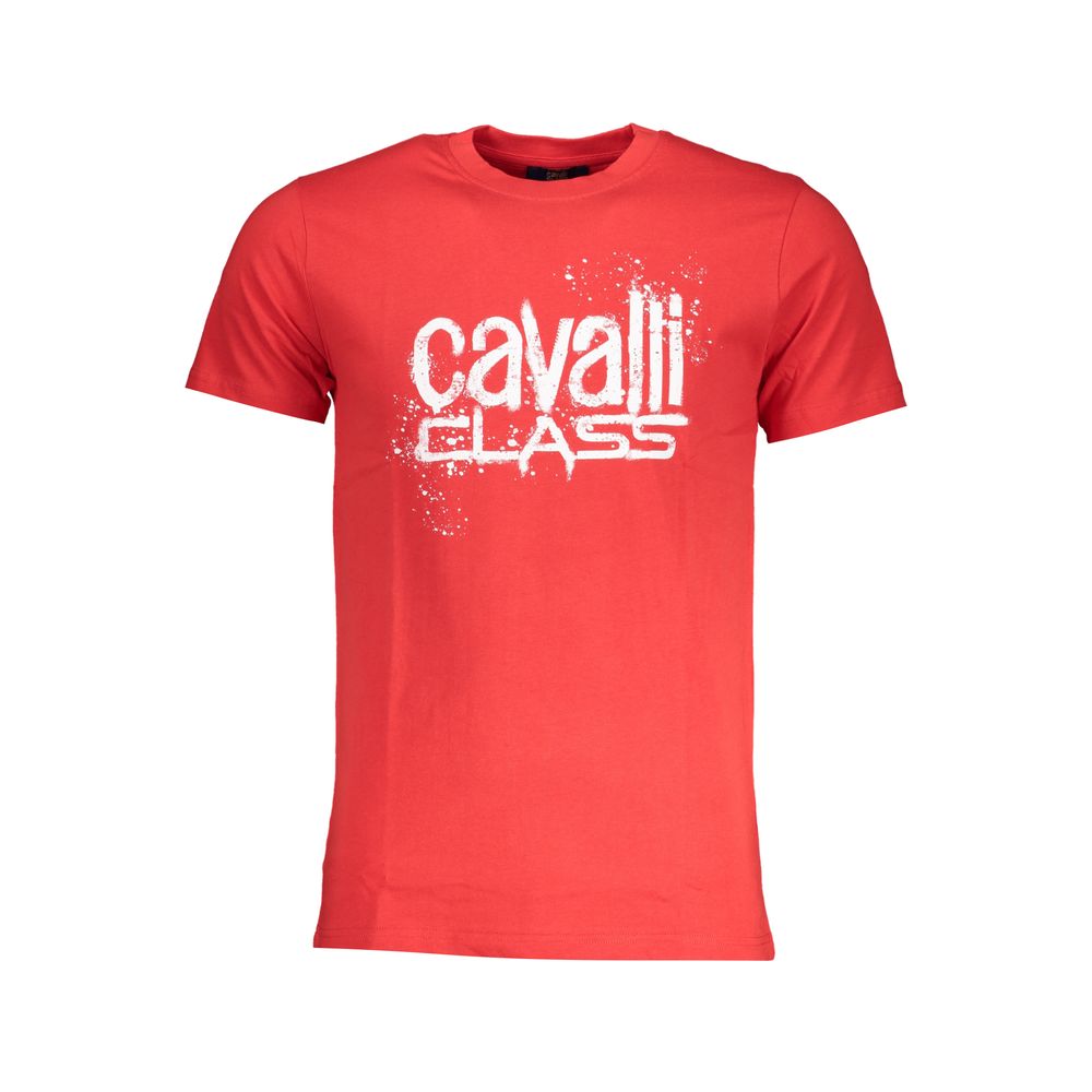 Cavalli Class Red Cotton T-Shirt-Cavalli Class-M-Urbanheer