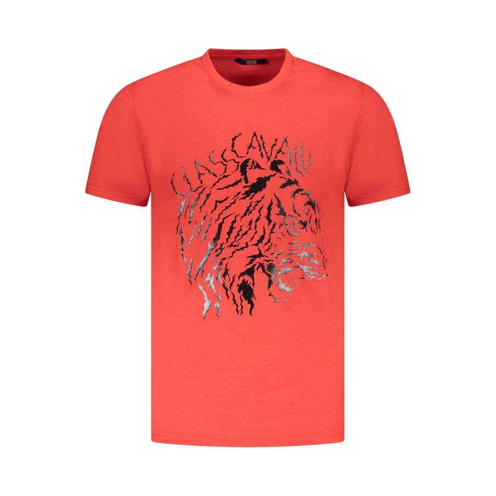 Cavalli Class Red Cotton Men T-Shirt-Cavalli Class-M-Urbanheer
