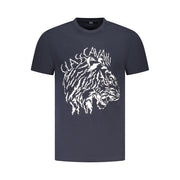 Cavalli Class Blue Cotton Men T-Shirt-Cavalli Class-L-Urbanheer