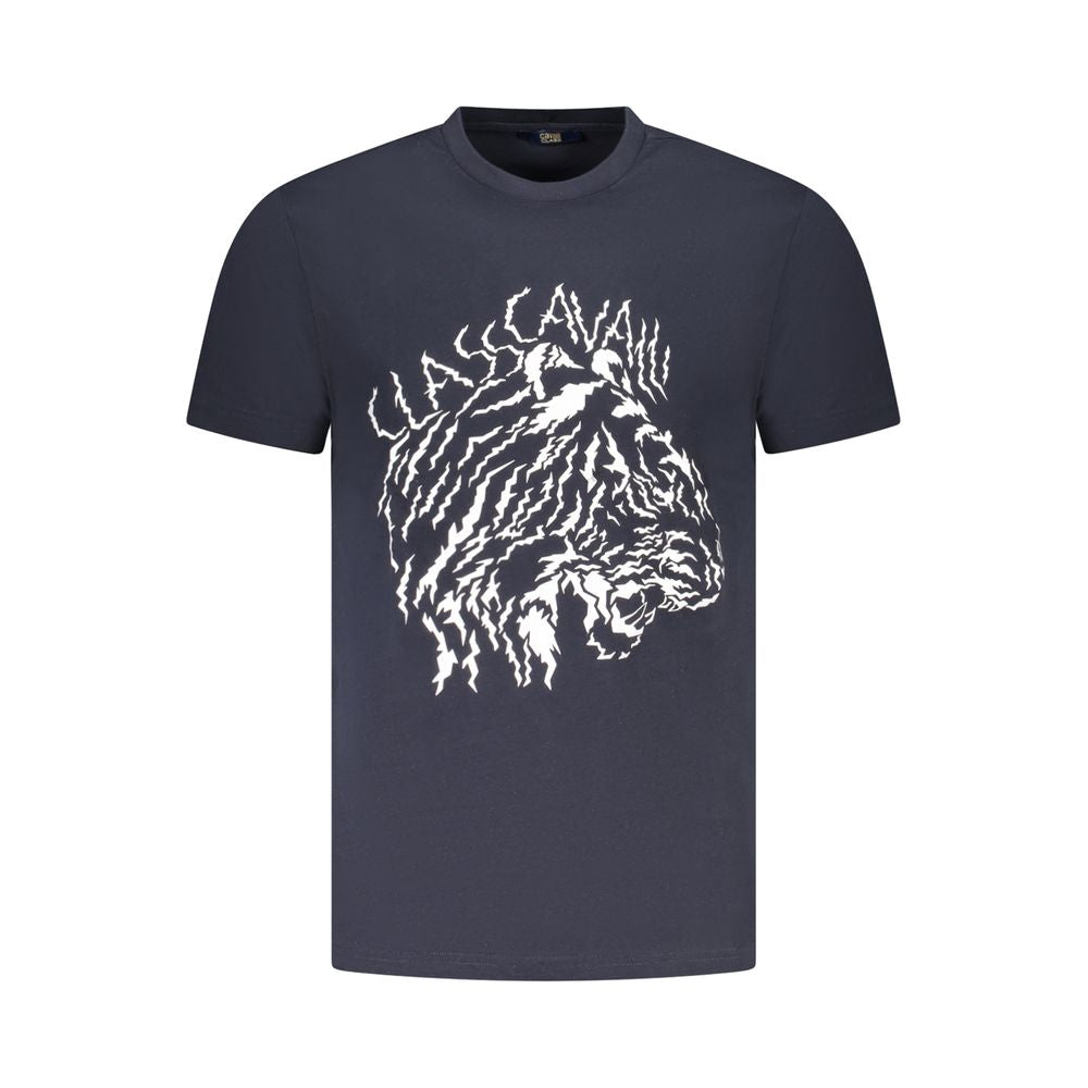 Cavalli Class Blue Cotton Men T-Shirt-Cavalli Class-L-Urbanheer