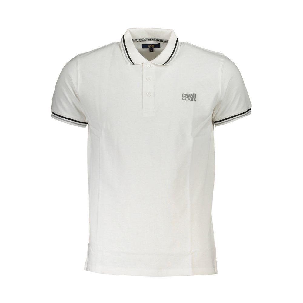 Cavalli Class White Cotton Polo Shirt-Cavalli Class-XXL-Urbanheer