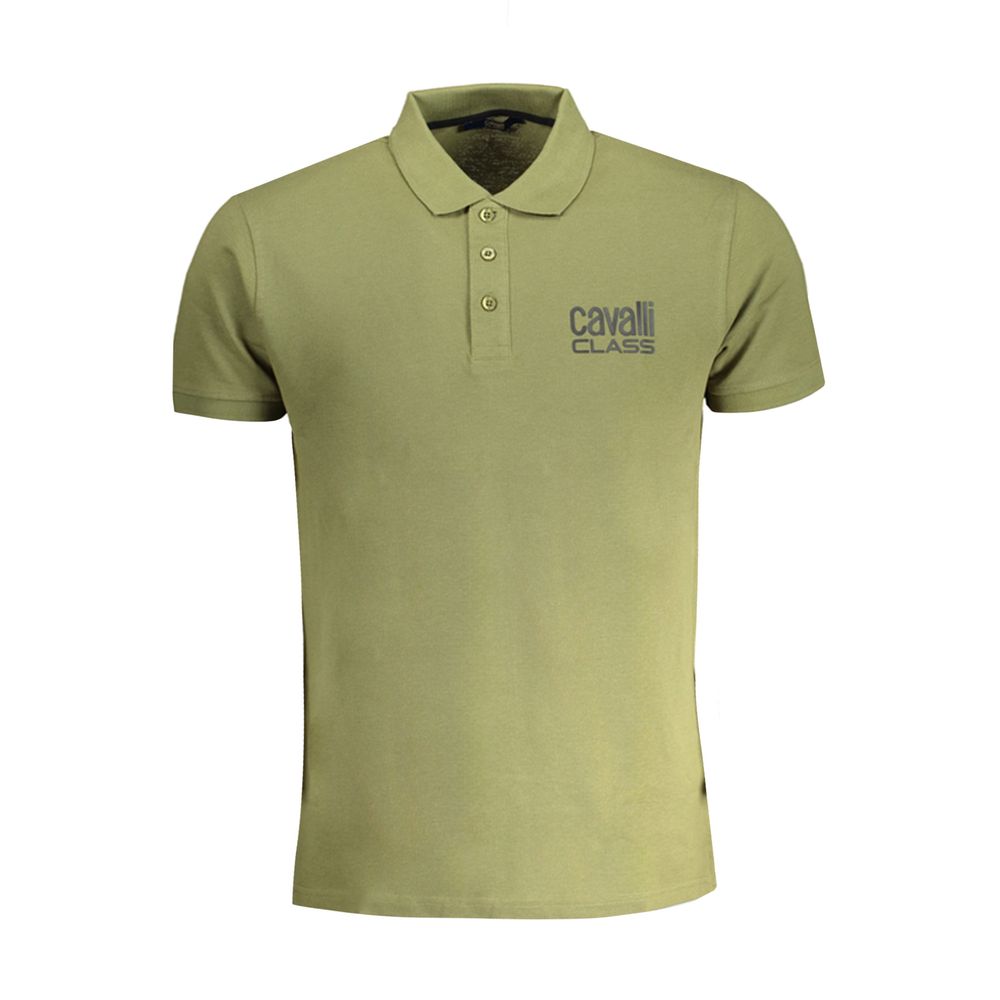 Cavalli Class Green Cotton Polo Shirt-Cavalli Class-M-Urbanheer