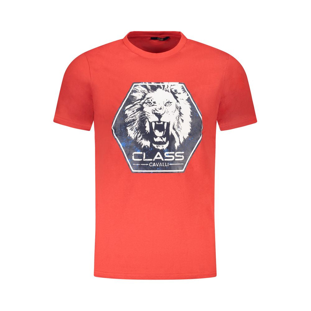 Cavalli Class Red Cotton Men T-Shirt-Cavalli Class-M-Urbanheer