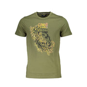 Cavalli Class Green Cotton T-Shirt-Cavalli Class-XL-Urbanheer