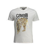 Cavalli Class White Cotton T-Shirt-Cavalli Class-XL-Urbanheer