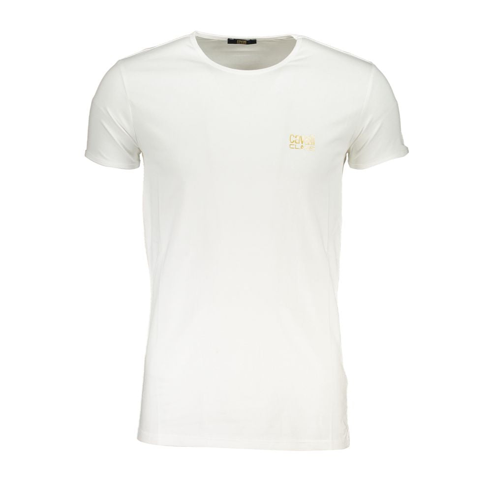 Cavalli Class White Cotton T-Shirt-Cavalli Class-L-Urbanheer