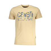 Cavalli Class Beige Cotton T-Shirt-Cavalli Class-XL-Urbanheer