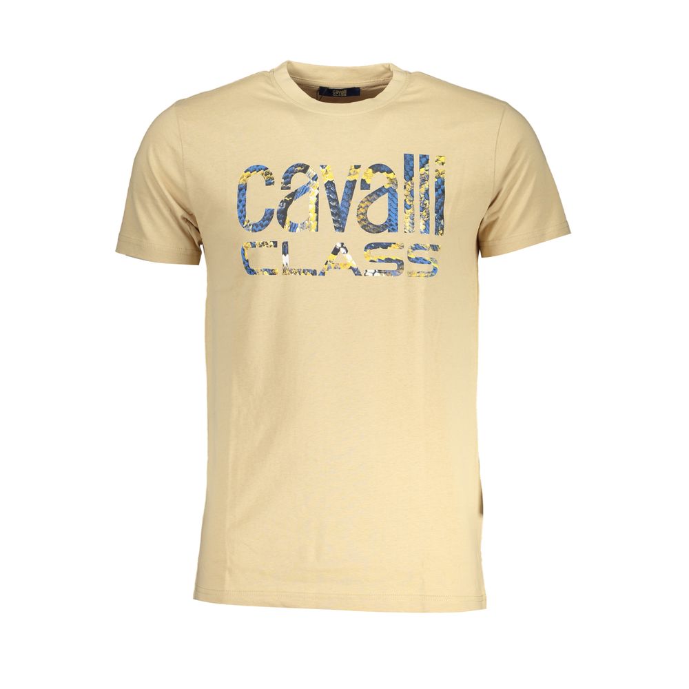 Cavalli Class Beige Cotton T-Shirt-Cavalli Class-XL-Urbanheer