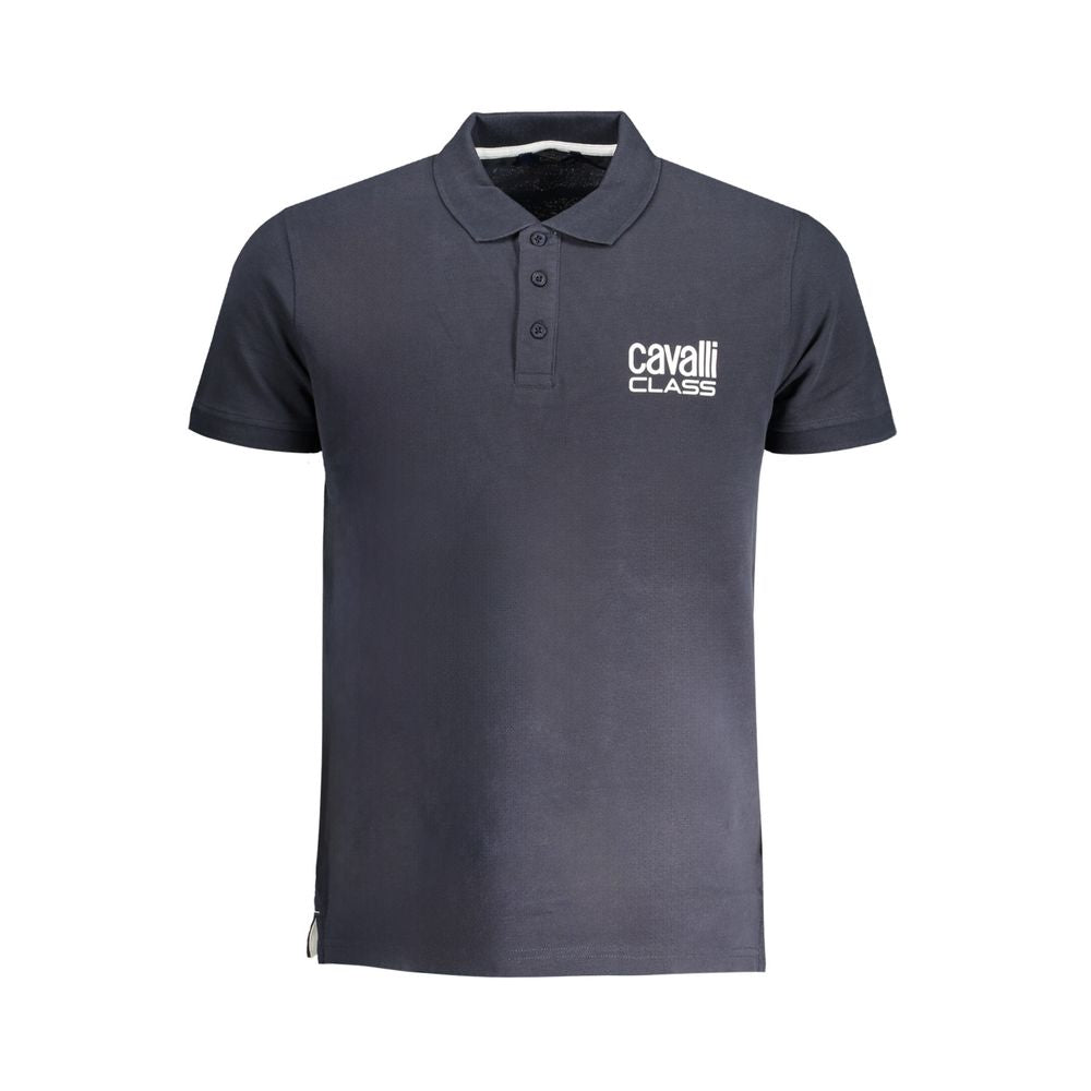 Cavalli Class Blue Cotton Polo Shirt-Cavalli Class-M-Urbanheer