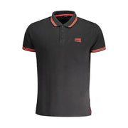 Cavalli Class Black Cotton Polo Shirt-Cavalli Class-L-Urbanheer