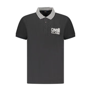 Cavalli Class Black Cotton Men Polo Shirt-Cavalli Class-M-Urbanheer