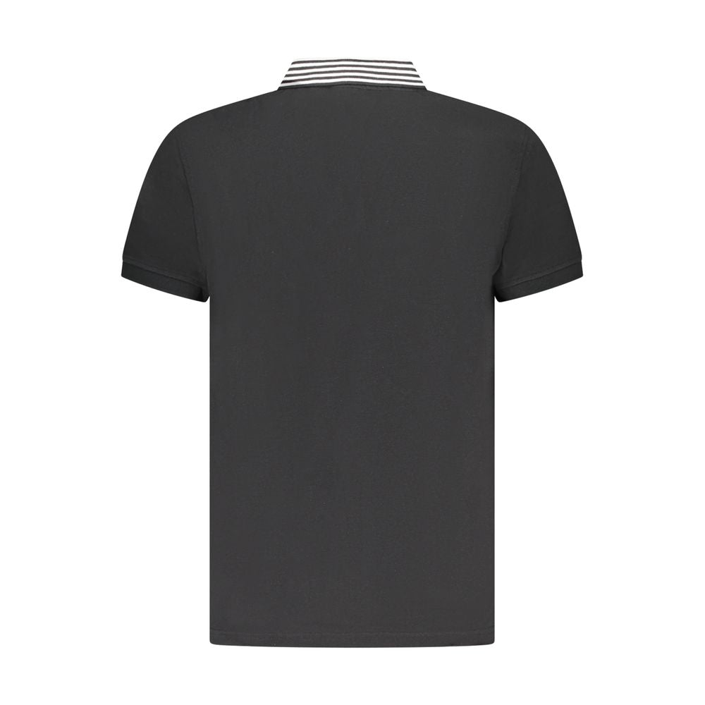 Cavalli Class Black Cotton Men Polo Shirt-Cavalli Class-M-Urbanheer