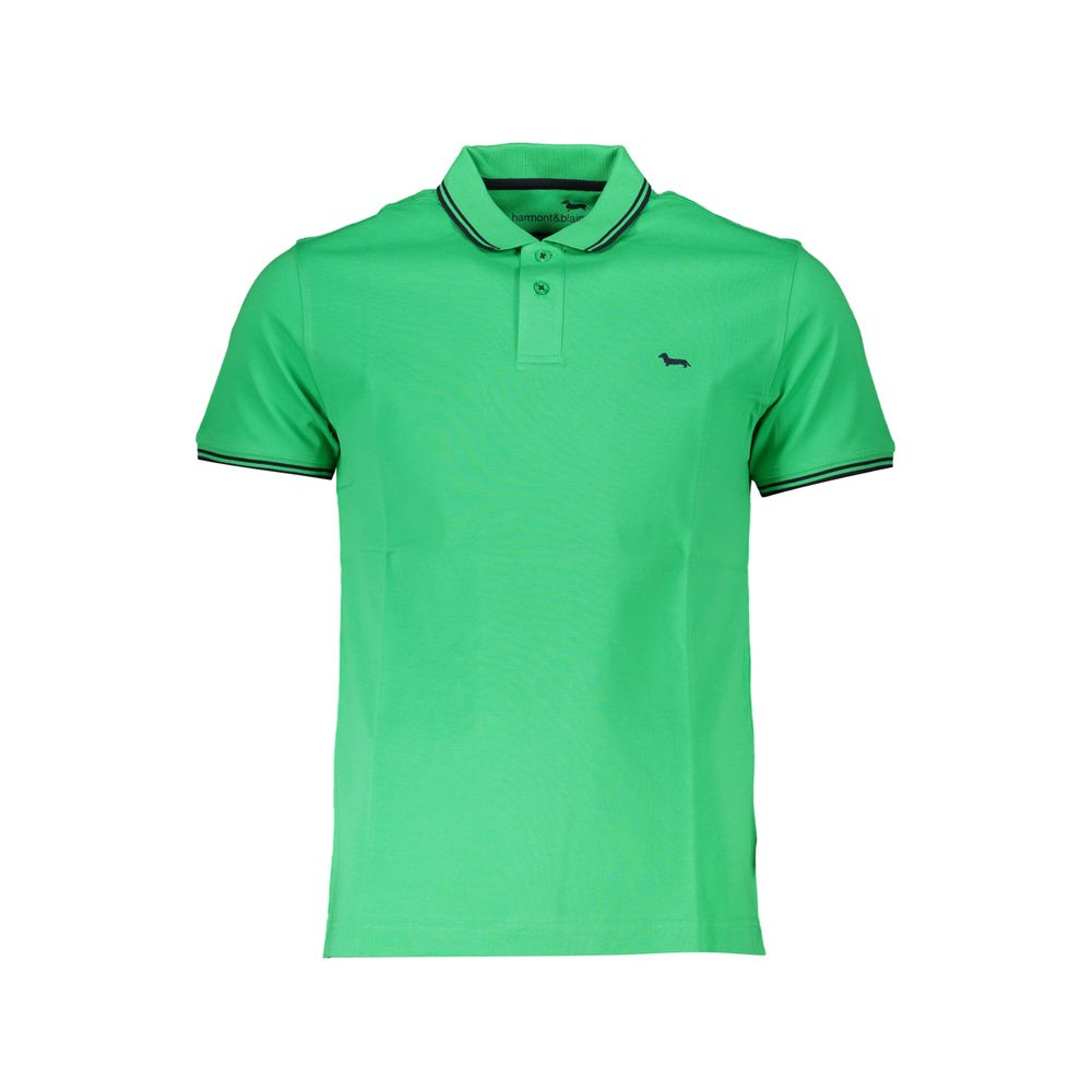 Harmont & Blaine Chic Green Cotton Polo with Contrast Detailing-Harmont & Blaine-S-Urbanheer