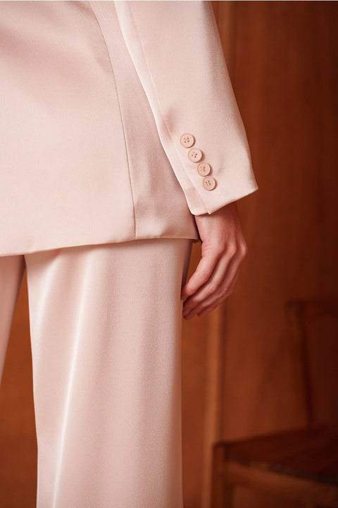 Fluid Satin Jacket with Scarf