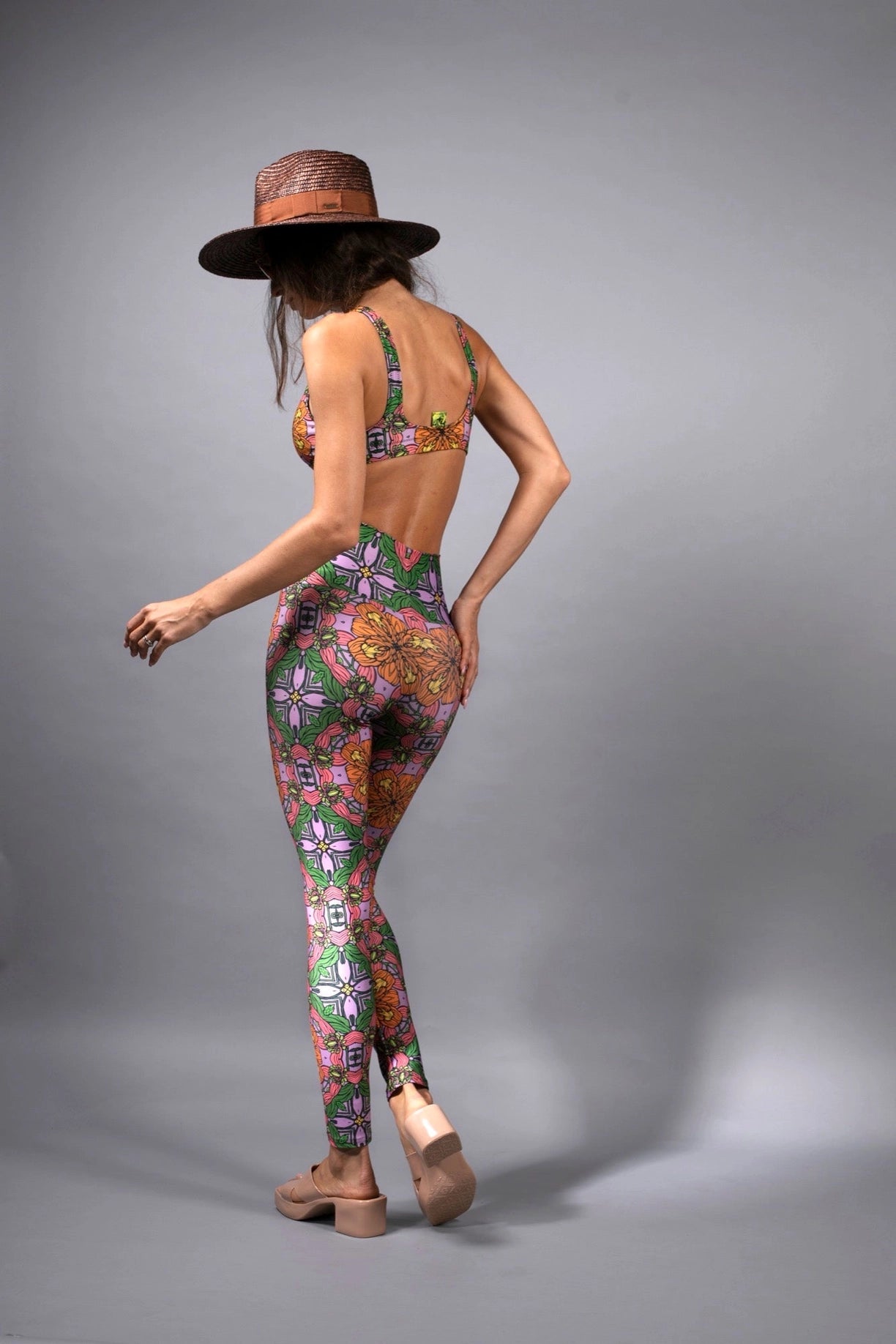 Exotic Floral Orange Pink Hig Waisted Trousers- Who-Nuvula-XS-Urbanheer