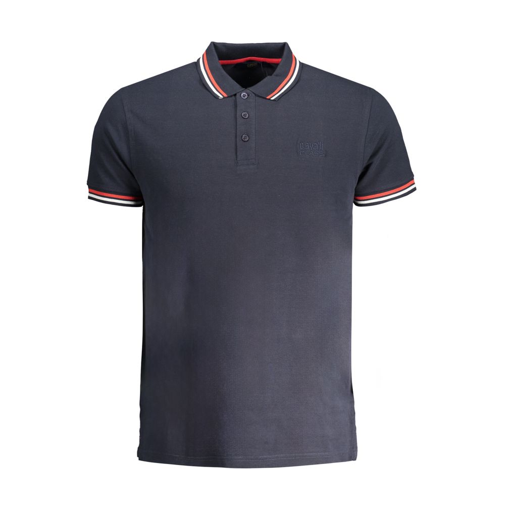 Cavalli Class Blue Cotton Polo Shirt-Cavalli Class-M-Urbanheer