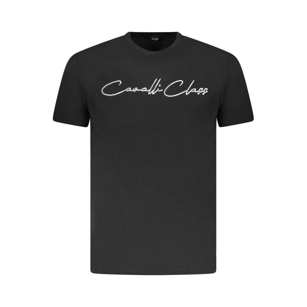 Cavalli Class Black Cotton Men T-Shirt-Cavalli Class-M-Urbanheer