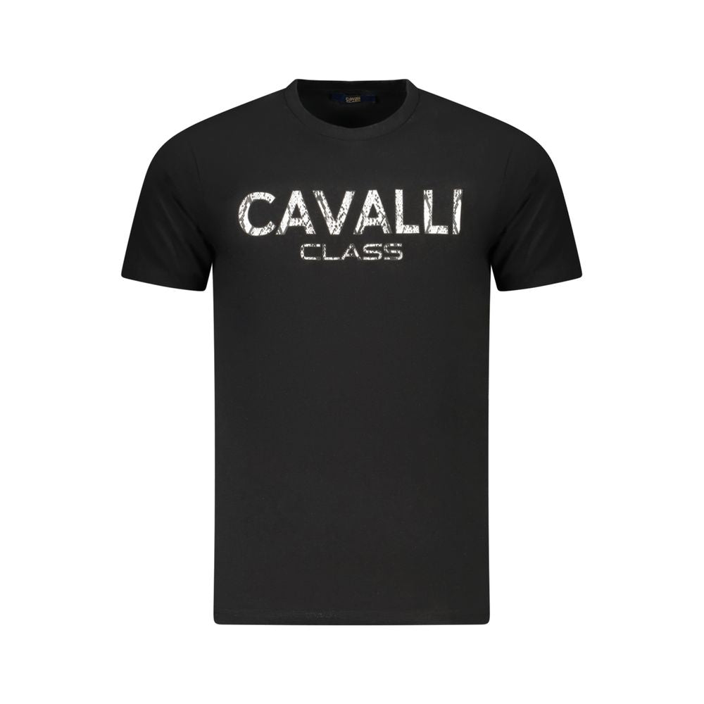 Cavalli Class Black Cotton Men T-Shirt-Cavalli Class-M-Urbanheer