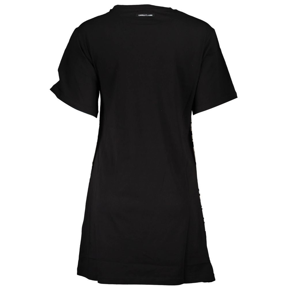 Cavalli Class Black Cotton Women Dress-Cavalli Class-XS-Urbanheer