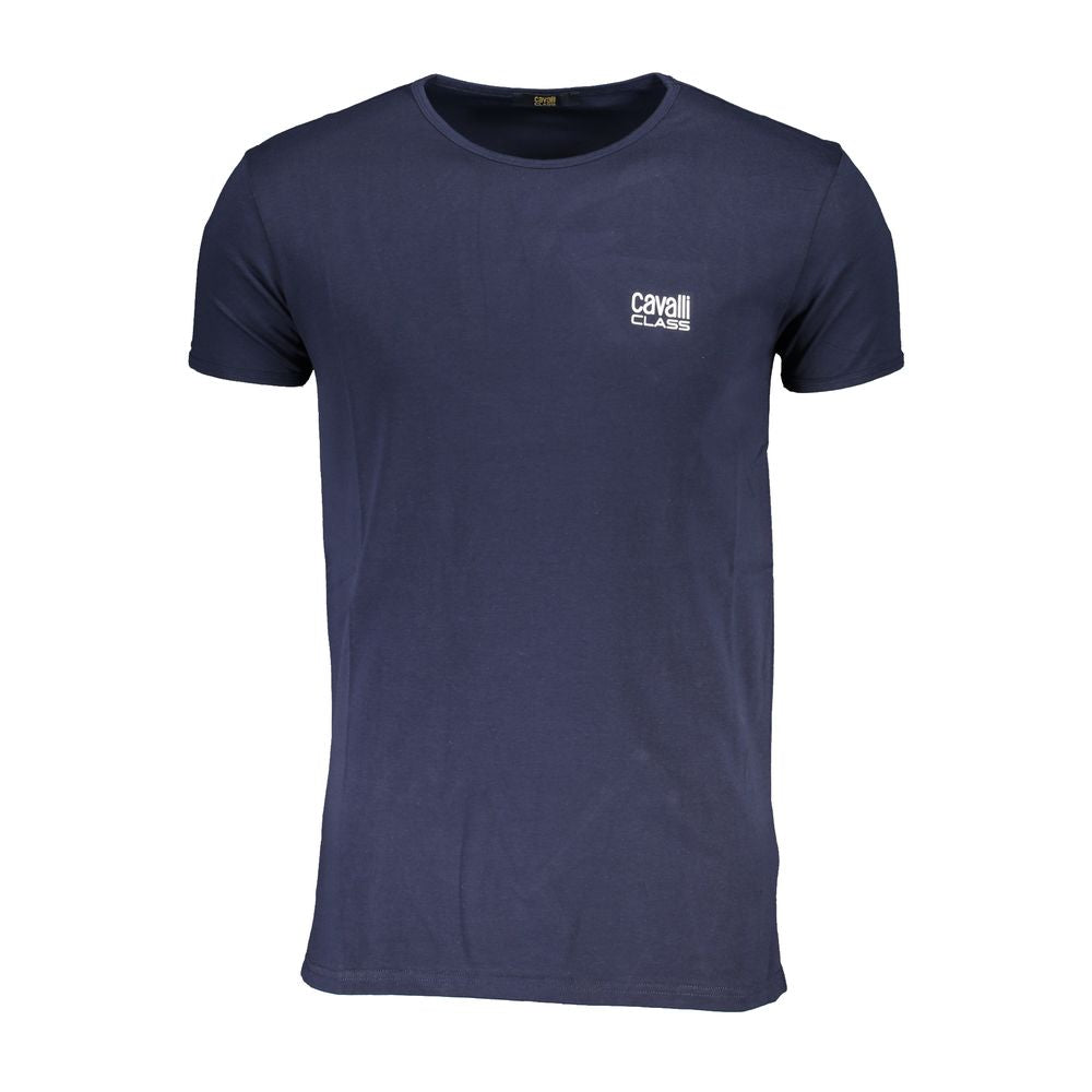 Cavalli Class Blue Cotton T-Shirt-Cavalli Class-S-Urbanheer