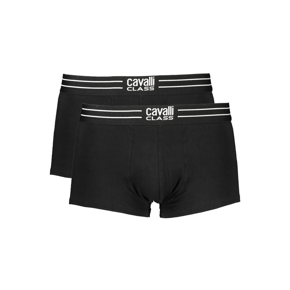 Cavalli Class Black Cotton Men Boxer-Cavalli Class-S-Urbanheer