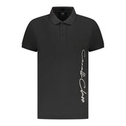 Cavalli Class Black Cotton Men Polo Shirt-Cavalli Class-M-Urbanheer