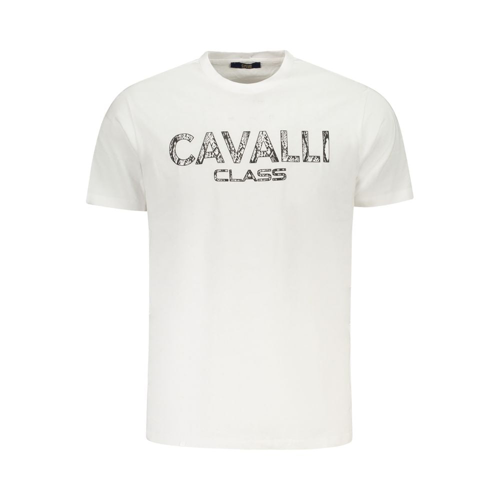 Cavalli Class White Cotton Men T-Shirt-Cavalli Class-M-Urbanheer