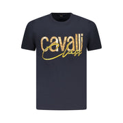 Cavalli Class Blue Cotton Men T-Shirt-Cavalli Class-M-Urbanheer
