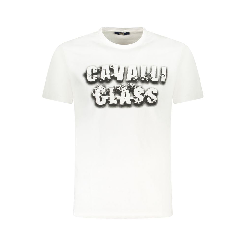 Cavalli Class White Cotton Men T-Shirt-Cavalli Class-M-Urbanheer
