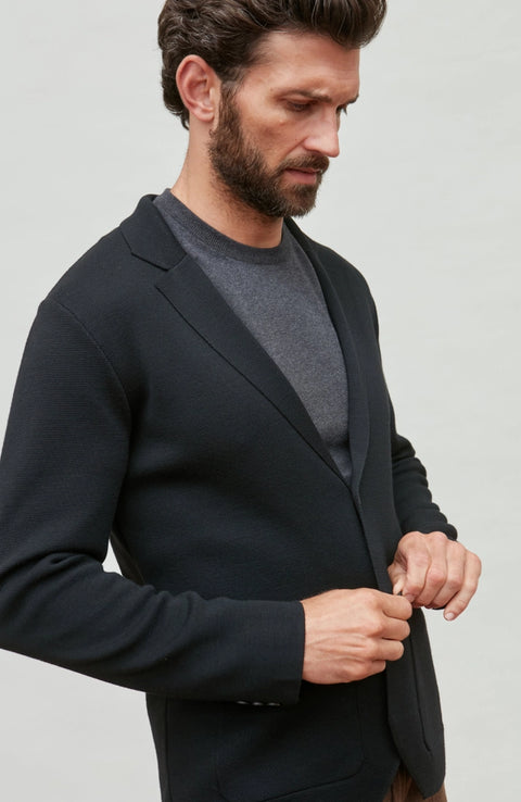Lightweight Extra Fine Merino Wool Knitted Blazer