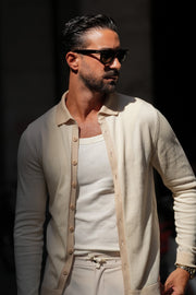 Off White & Cream Polo Cardigan-Clothing - Men-Donato-S-Urbanheer