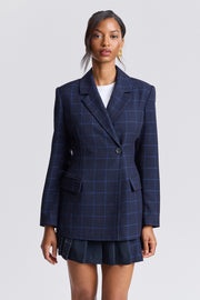 Windowpane Hourglass Tailored Blazer