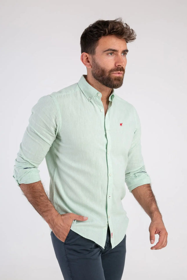 Water Green Linen Shirt-Clothing - Men-Williot-S-Urbanheer