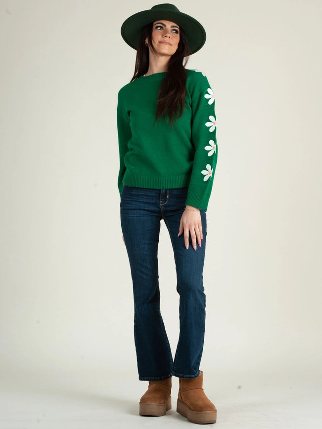 Daisy Love Sweater Top-Green-Sweater Top-Lucca Couture-XS-Urbanheer