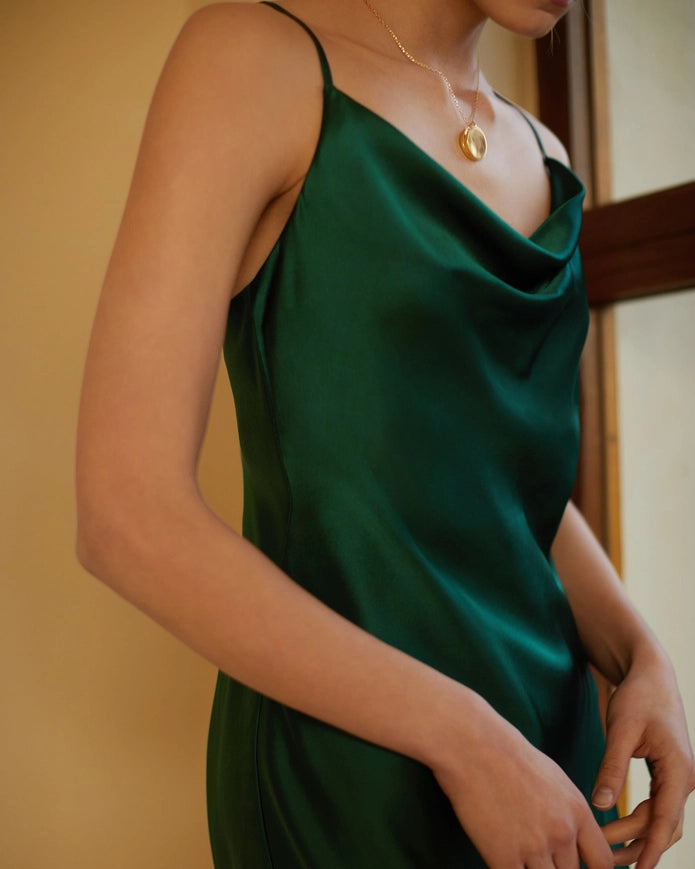 Gorgeous Silk Chemise Emerald Green-Chemise-MommeSilk-XS-Urbanheer