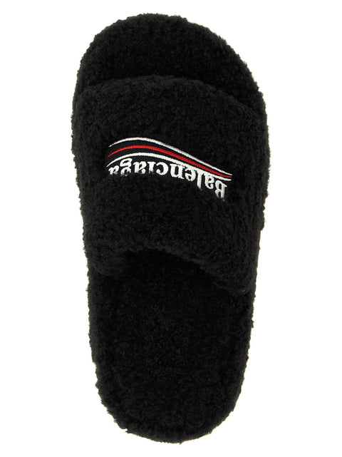 Balenciaga Furry Platform Slides